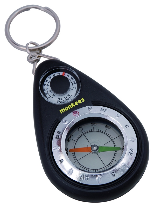 Sleutelhanger met kompas + thermometer