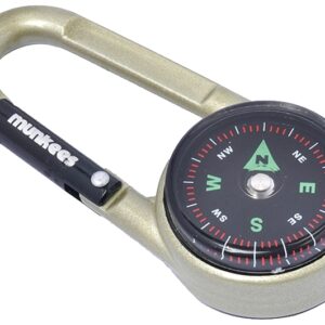 Carabiner met kompas en thermometer